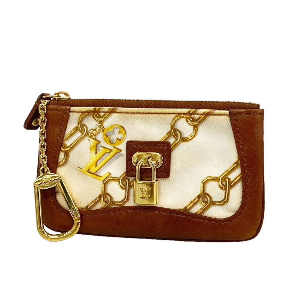Louis Vuitton Monogram Charm Pochette Clé Wallet/Coin Case M95164 Blanc Women...